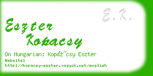 eszter kopacsy business card